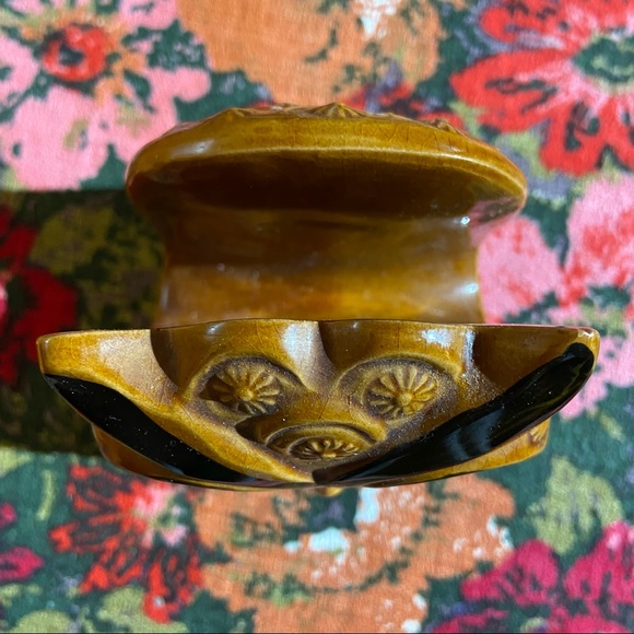 MCM Vtg Napkin Holder | Big Eyed Owl | Glazed Ceramic - Picture 4 of 6